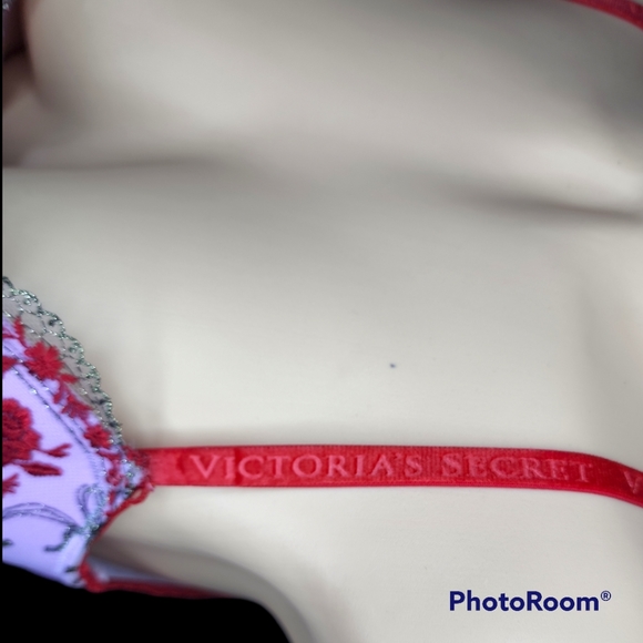 🆕️VS VERY SEXY Rosebud Dot Push-Up Bra Size 36B Lipstick Red & Lilac - Picture 13 of 14